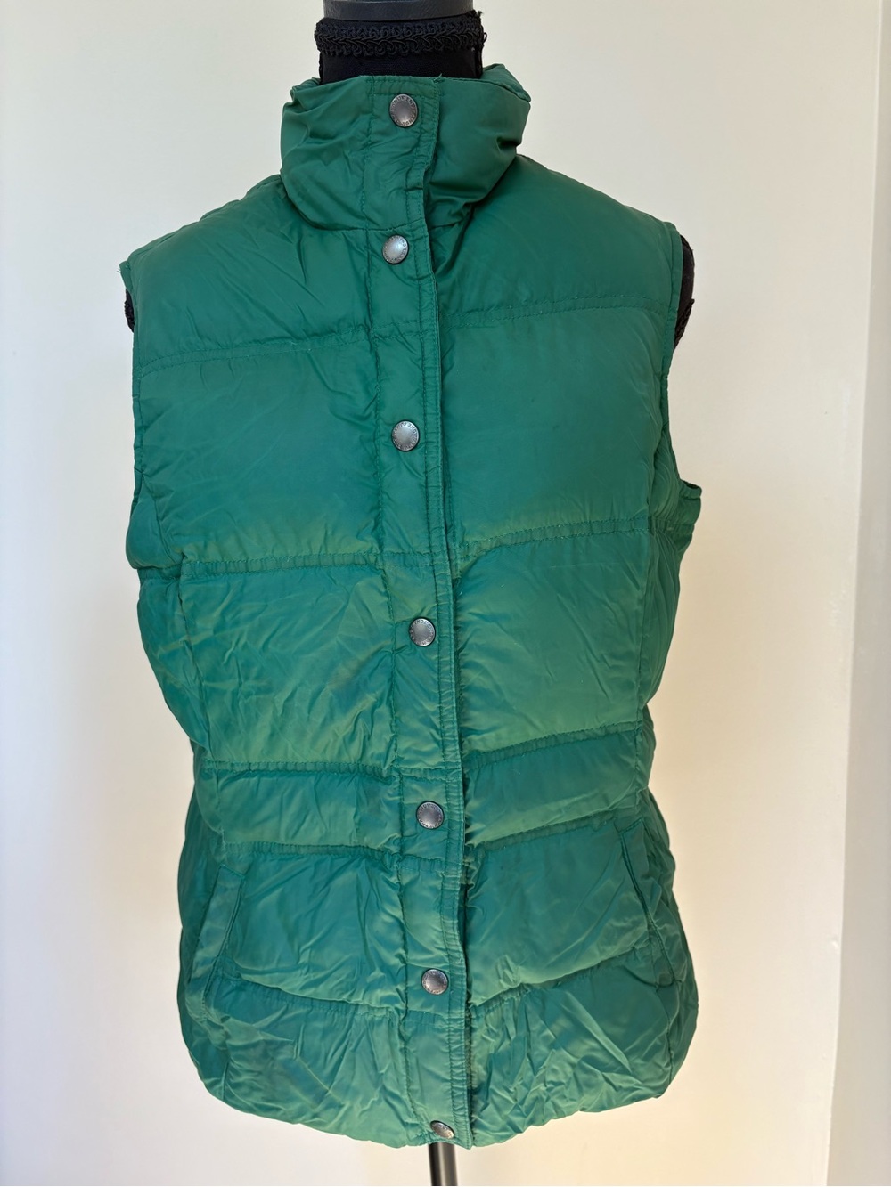 Lands' End Green Quilted Puffer Vest
